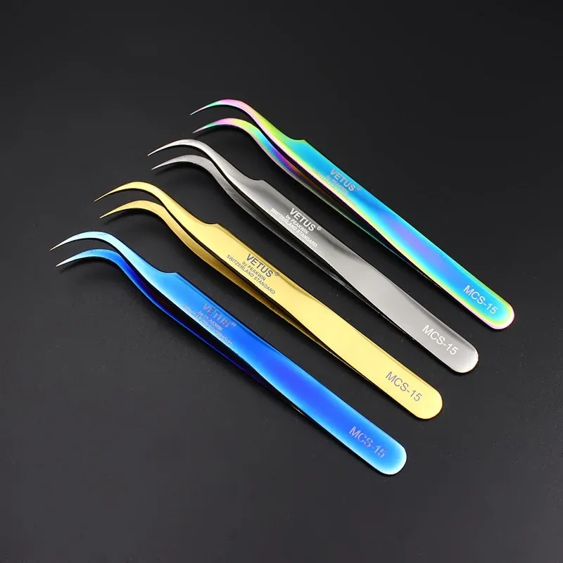 

VETUS MCS Series Eyebrow Tweezers False Eyelash Extension Tools Auxiliary Repair Hyperfine High Precision Anti Acid Tweezers