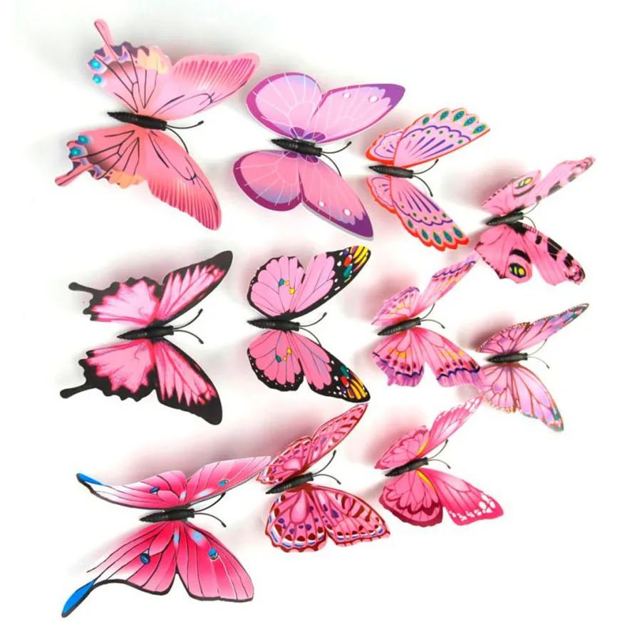 2018 New 3D 3D Butterfly Wall Sticker 12PCS 3D Butterfly Wall Sticker