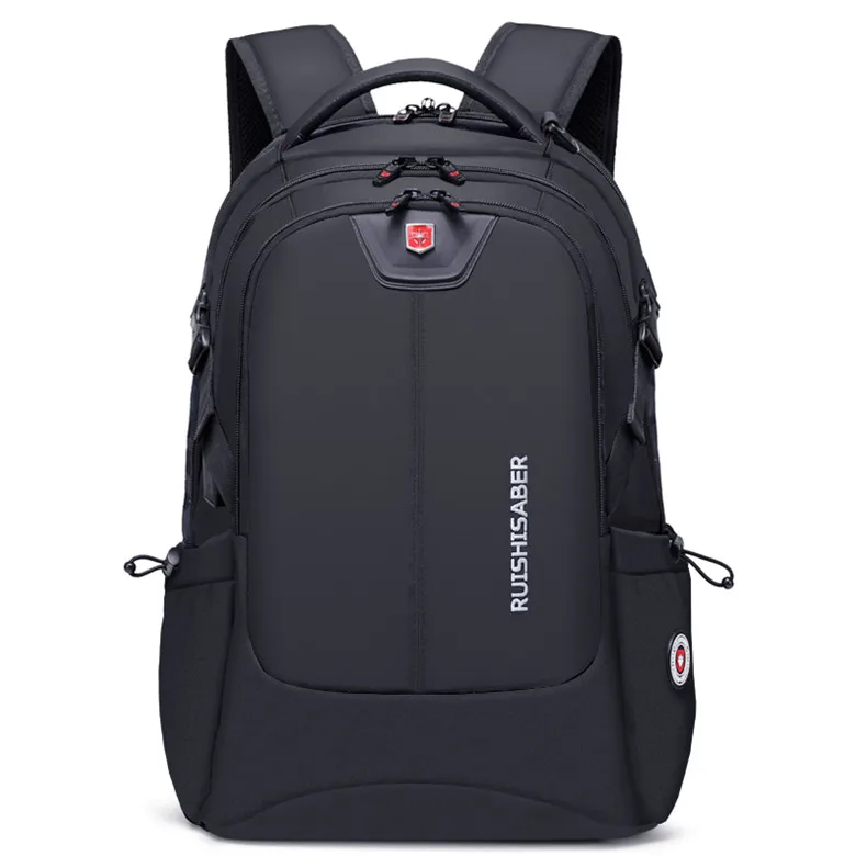 Модный 17,3 дюймовый рюкзак для ноутбука, мужские многофункциональные водонепроницаемые Рюкзаки, мужской рюкзак для путешествий с usb зарядкой, Mochila - Цвет: Black