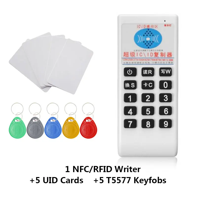 Ручной NFC IC M1 13,56 МГц тег карты брелоки копировальный аппарат RFID 125Kh 250 кГц 375 кГц 500 кГц Кардридер писатель программист