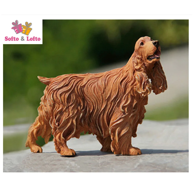 

Модель собаки кокер-спаниель, искусственный щенок, украшение для дома в стиле автомобиля, подарок на день рождения, коллекция аксессуаров