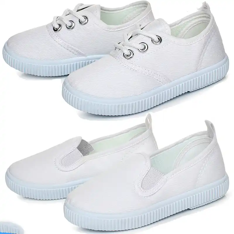 kids white gym shoes