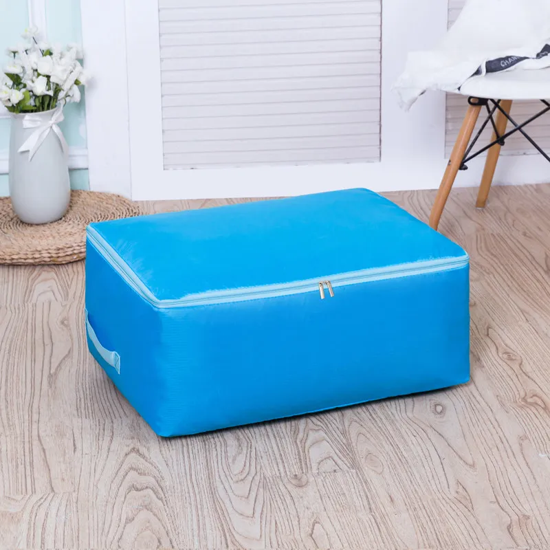 1 шт. простая однотонная домашняя дорожная сумка для хранения, качественный прочный органайзер для шкафа для стеганой одежды, многофункциональный контейнер - Цвет: Синий