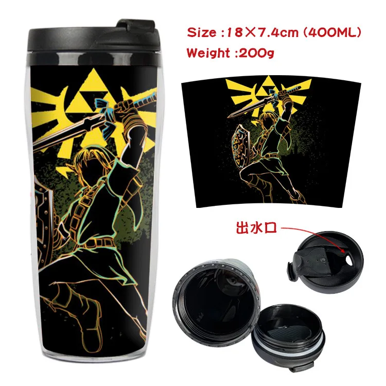 Game The Legend of Zelda 5 Styles Double-deck Coffee Vacuum Cup 400ML Large Capacity Portable Cosplay Accessories Christmas Gift - Цвет: E