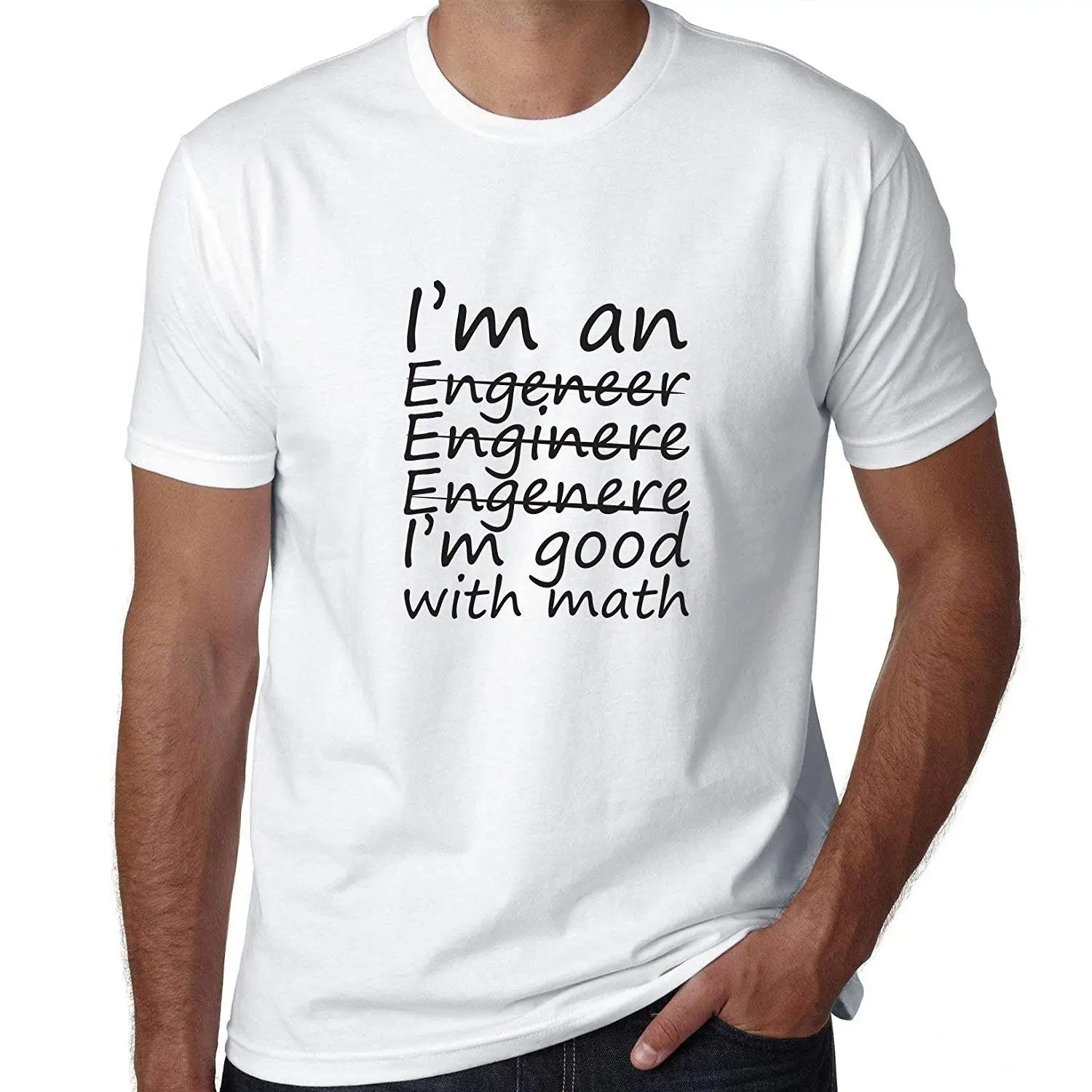 Funny Handwriting I'm an Engineer Misspelled Men's T-Shirt | Мужская одежда