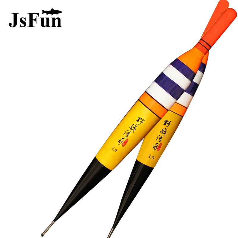 Jsfun 2 قطع led الإلكترونية الصيد تعويم الصيد العوامة مع بطارية cr425 مضيئة الروك 0.8 #-2.5 # يلة صيد السمك yf03