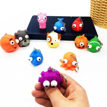 

1Pc Soft Squeeze Antistress Toy Out Eyes Doll Novelty Stress Relief Venting Keychain Joking Decompression Squishy Toy