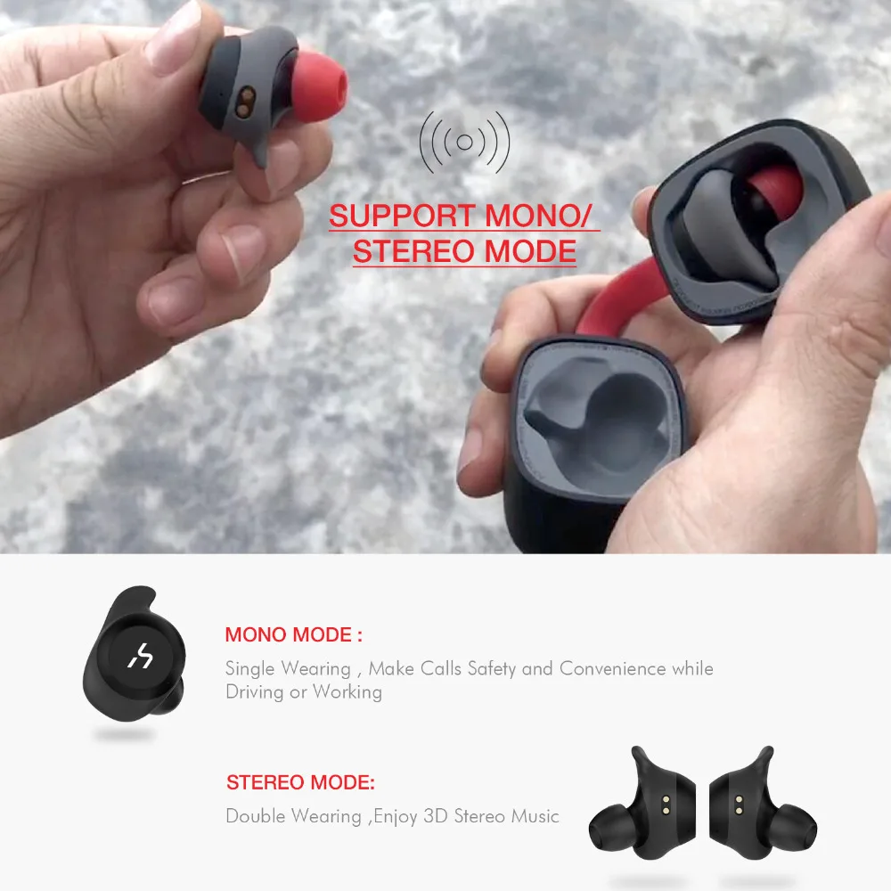 HAVIT TWS Bluetooth Earphone True Wireless Sport Earphone Waterproof 3D Stereo Earbuds With Microphone for Handsfree Calls G1