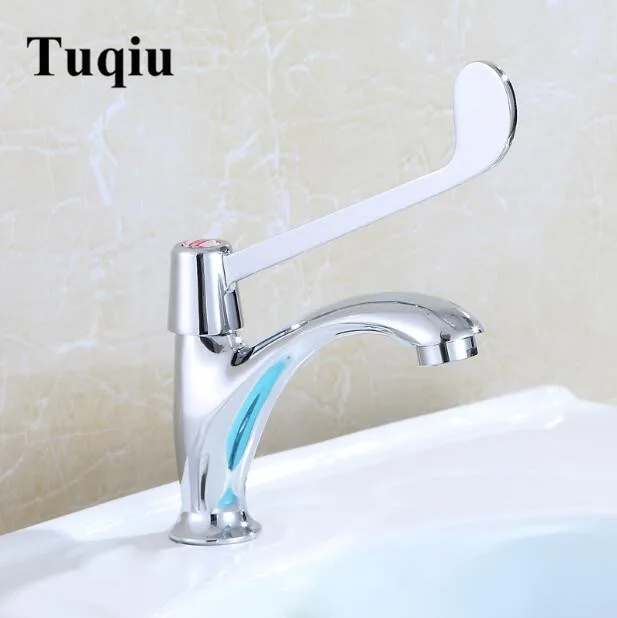 

high quality Chrome Finish brass single Cold long handle hospital basin faucet tap