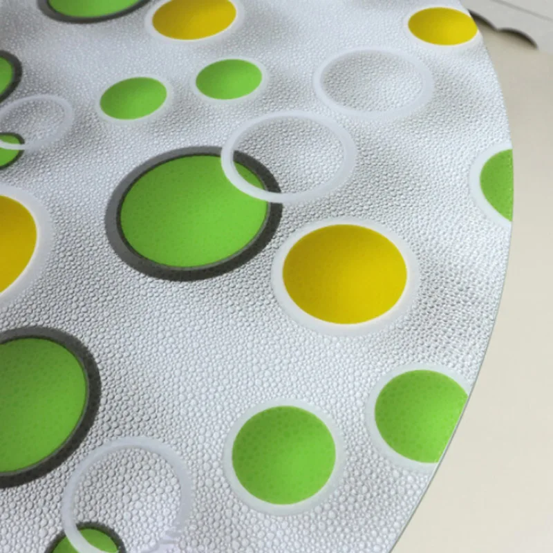  HAZY 3D Pattern PVC Round Tablecloth Waterproof Dust-proof Anti-fouling Soft glass Table Cover Prot