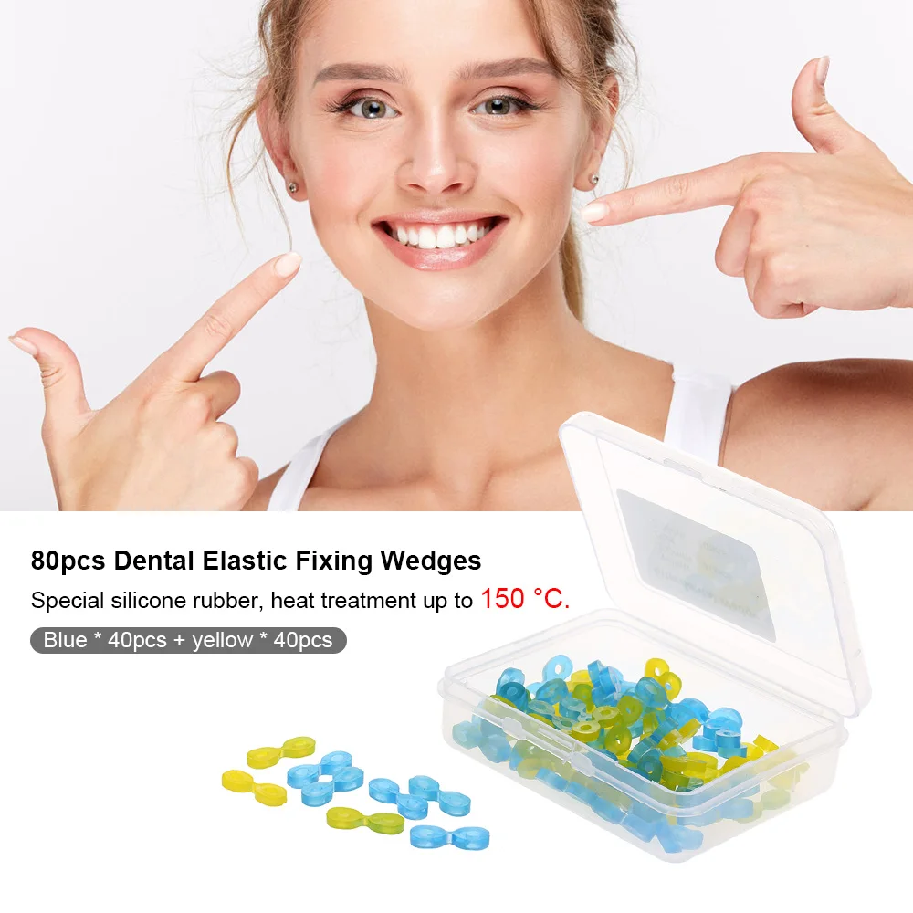 80pcs/set Dental Filling Tools Dental Elastic Fixing Wedges Matrix Matrices Rubber Dam Autoclavable