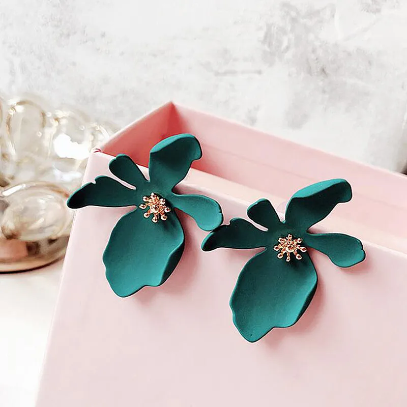 

2019 New Women's Jewelry Painting Large Flower Earrings Irregular Geometric Earrings Flower Earrings for Women Girl Gift Jewelry