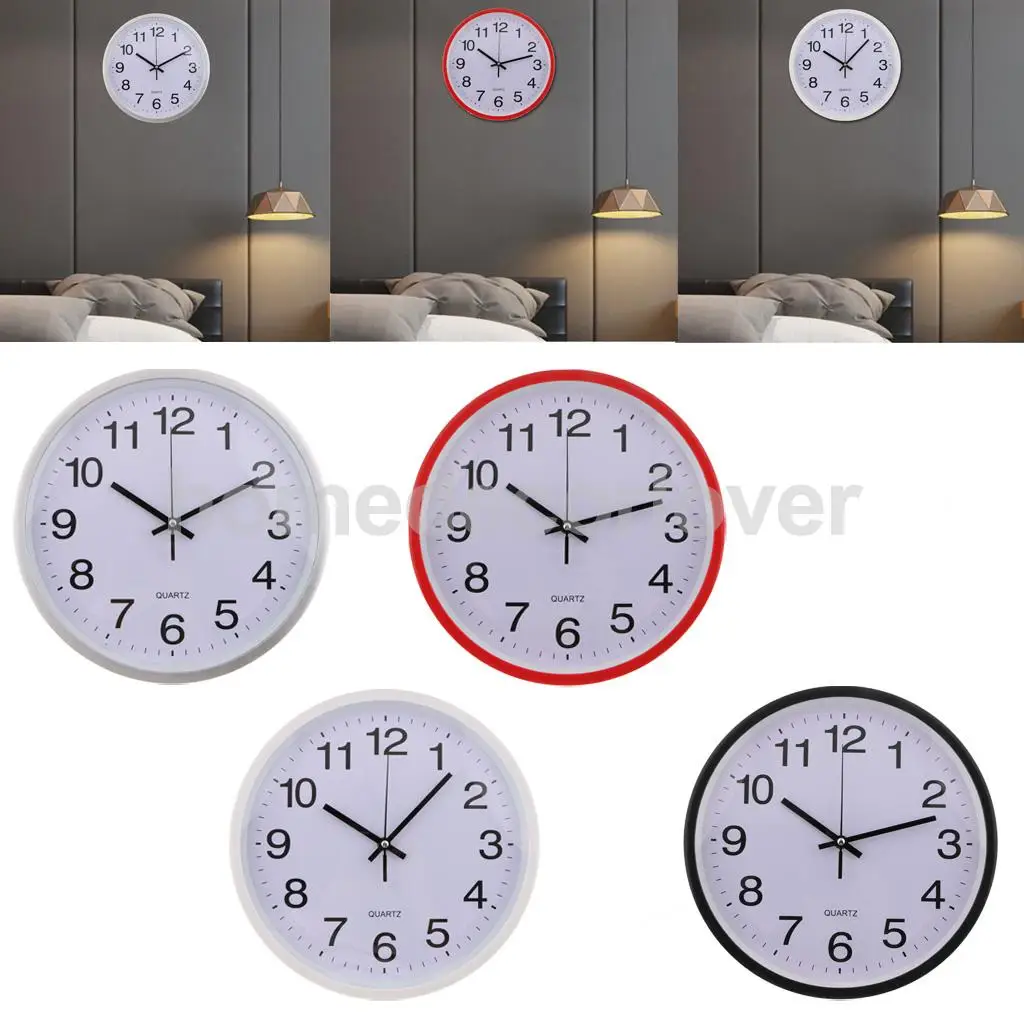 12 inches Silent Universal Round Wall Clock Easy to Read Decorative
