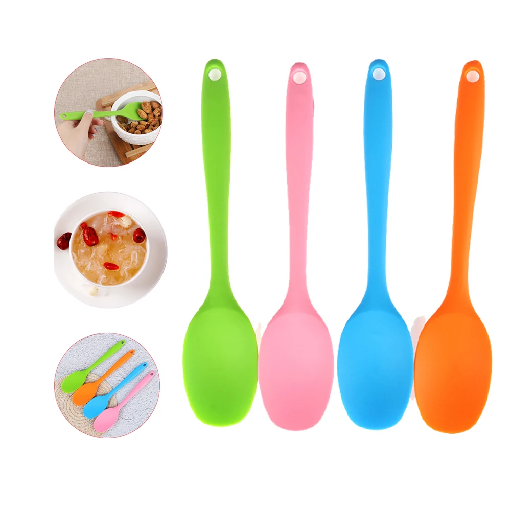 1PC Silicone Spoons For Drinking Coffee Desserts Ice Cream Condiment