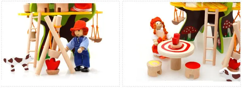 GEEK KING ролевые игры деревянные игрушки 3D дерево дом дошкольные деревянные игрушки для детей строительные блоки