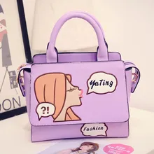 Exquisite Embroidery Fashion Shoulder Bag Lovely Girl Small Bag Ladies Cartoon Printing font b Handbag b