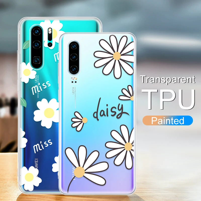 

CASPTM 6.1 inch Soft Transparent Painted Case For Huawei P30 Protective TPU Cover