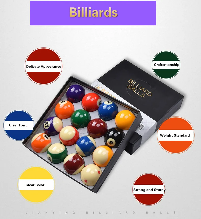 Jianying Бильярд шестнадцать шаров Американский черный 8 фантазии девять шаров 16 красочный снукер Бильярд черный восемь Бильярд