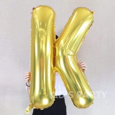 Большая Золотая фольга шары буквы мяч день рождения баллон гелия Свадьба Алфавит шар в форме буквы большая буква ребенок душ anniversaire - Цвет: K
