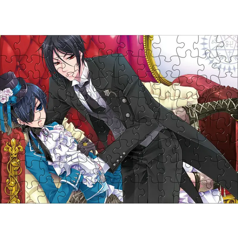 

120pcs/pack Kuroshitsuji Book of Circus Anime Puzzles Toys Children Paper Jigsaw Puzzles toys for Kids juguetes brinquedos