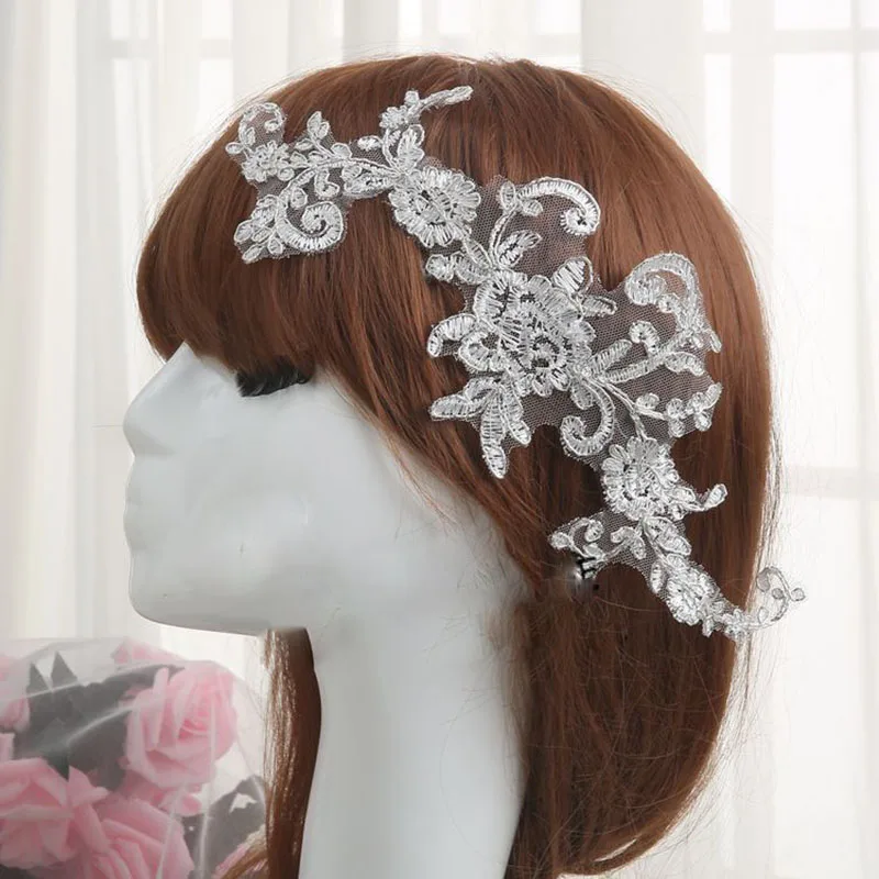 Free Shipping silver car lace wedding dress clothing veil hair