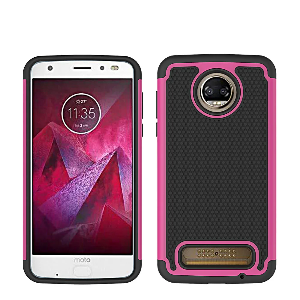 Dual Layer TPU &amp Hard PC Shockproof Hybrid Armor Case Impact Protective Phone Cover For Motorola Moto Z2 Force / Droid | Мобильные