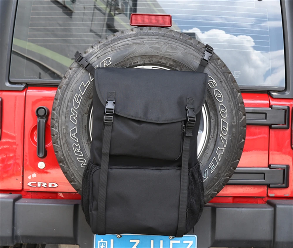 Автомобильный Стайлинг органайзер для Jeep Wrangler JK YJ TJ JL и неограниченный грузовой мешок для хранения запасных шин рюкзак Авто внешние аксессуары