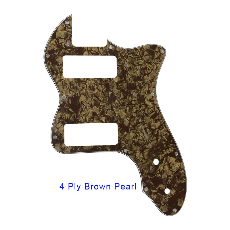 Запчасти для гитары Pleroo-для классической серии '72 Telecaster Tele Thinline Guitar pickguard Scartch Plate с пикапами Humbucker P90 - Цвет: 4Ply Brown Pearl