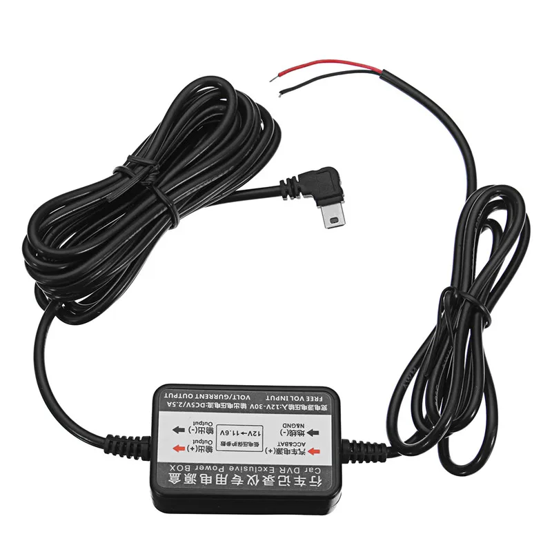 Автомобильный gps dvr камера адаптер DC12/24 В до 5 В пост 2A преобразователь Micro Mini USB/DC 3,5 мм проводной для Dash Cam жесткий провод комплект
