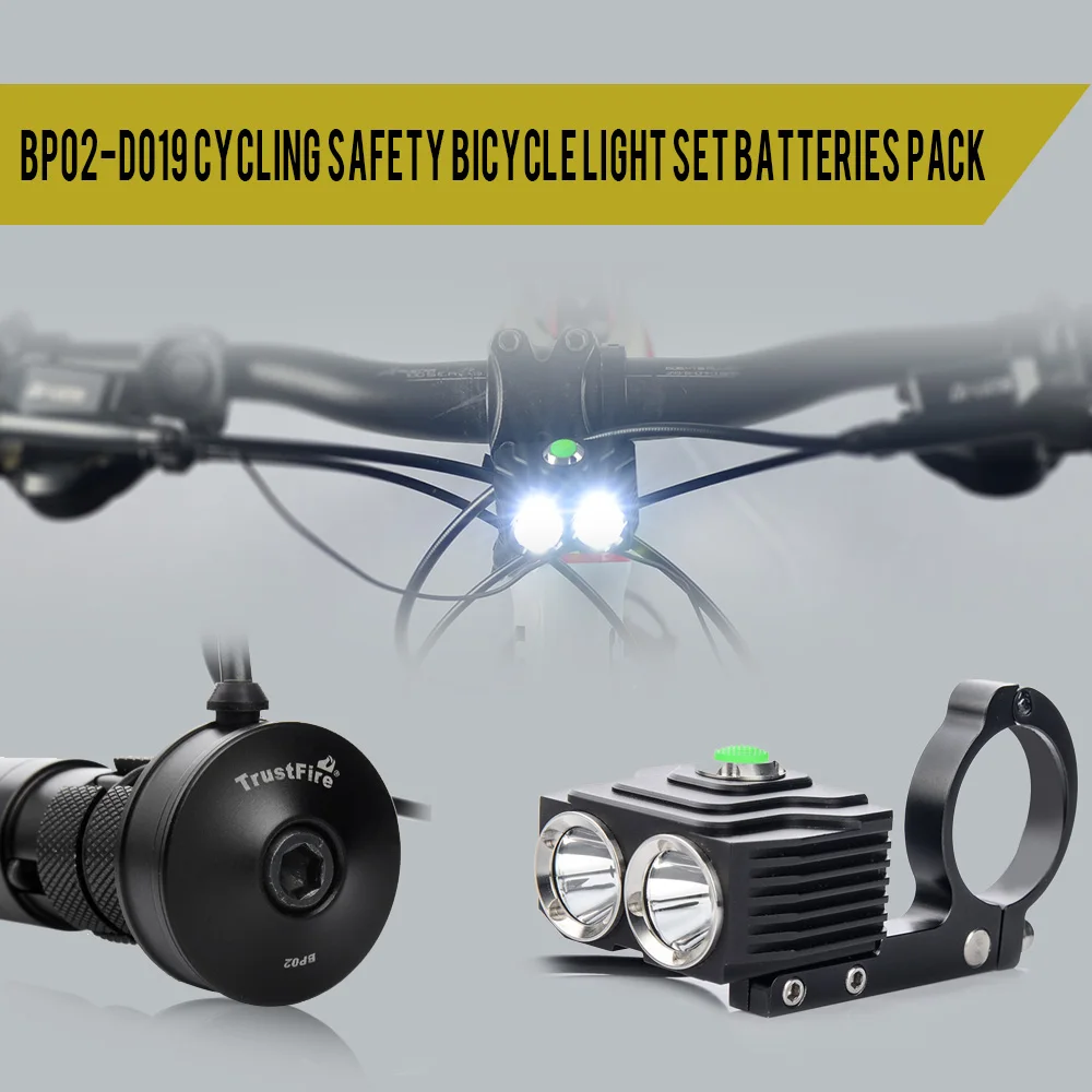 Top BP02-D019 Cycling Safety Bicycle Light Set Batteries 3400mah Rechargeable Battery Pack and Charger for Camping Cycling Hiking 2