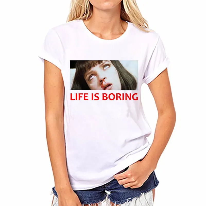 2019 الصيف محاكاة ساخرة المتناثرة الأبيض الإناث تي شيرت الجدة أعلى قميص الحياة هو مملة رسائل طباعة النساء قصيرة الأكمام تيز 2019 الصيف محاكاة ساخرة المتناثرة الأبيض الإناث تي شيرت الجدة أعلى قميص الحياة هو مملة رسائل طباعة النساء قصيرة الأكمام تيز
