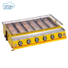 6 Burners Gas BBQ Grill Stainless Steel Barbecue Stove Outdoor Adjustable Height Fast Delivery Smokeless churrasco