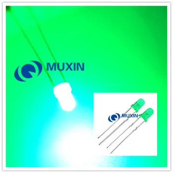 

100pcs LED 3mm Diffused Green Color 20mA DC 2V Round Wide Angle DIP 3 mm Light-Emitting Diode PCB LED Lamp Light