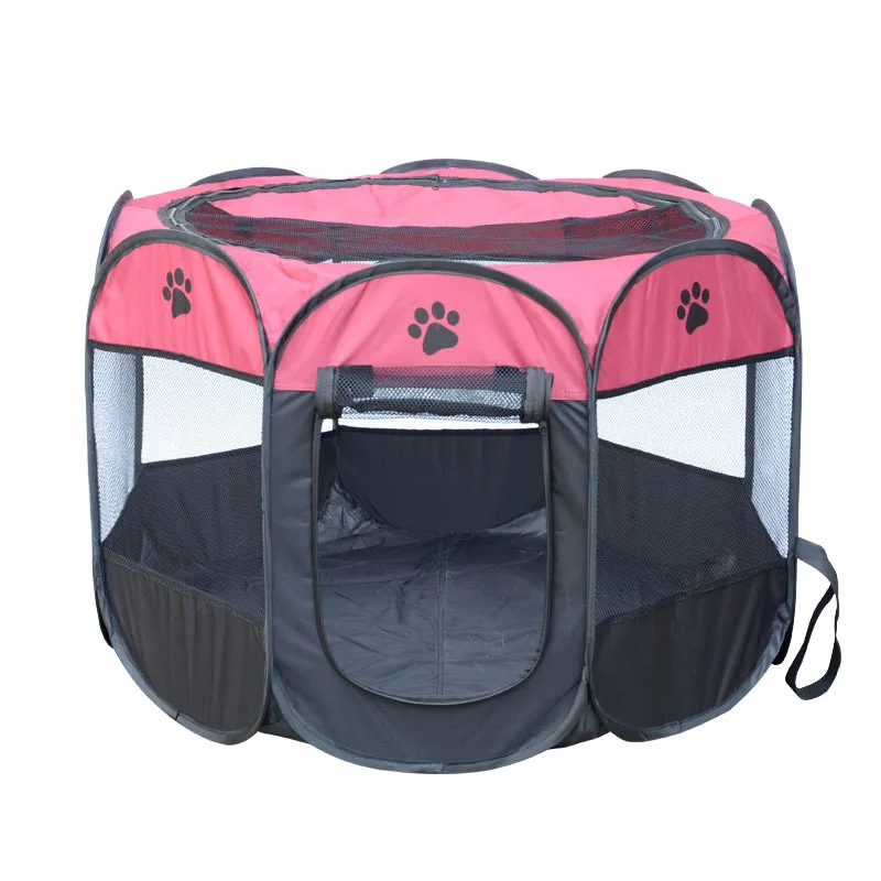 Горячая распродажа! восьмиугольный забор для собак, портативный складной домик для собак, клетка для собак, кошек, палатка, манеж для щенков, питомник, диванные принадлежности - Цвет: Розовый