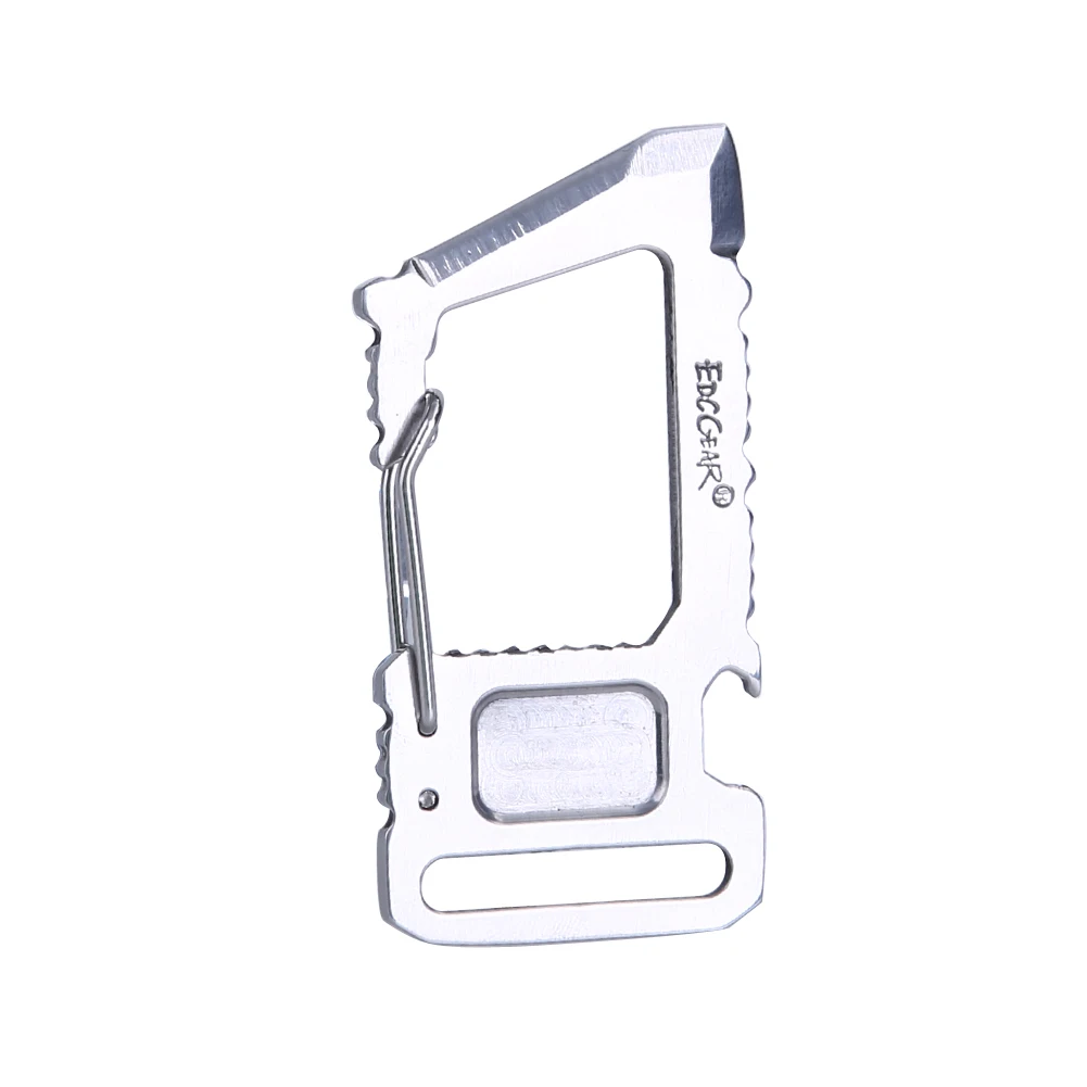 

Multi-functional Stainless Steel EDC Keychain Hiking Lightweight Camping Carabiner Hook Hanger Outdoor Tools