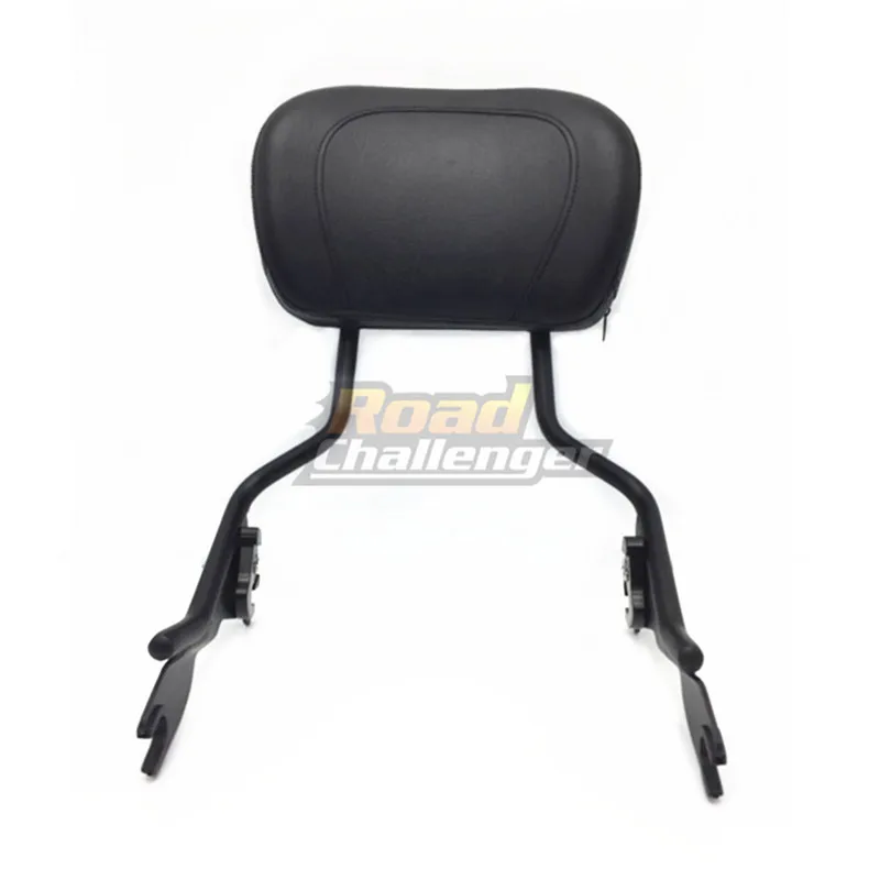 Black Sissy Bar Upright Passenger Backrest w/ Pad For Touring Road King Street Glide FLHR FLHX FLHT FLTR 2009