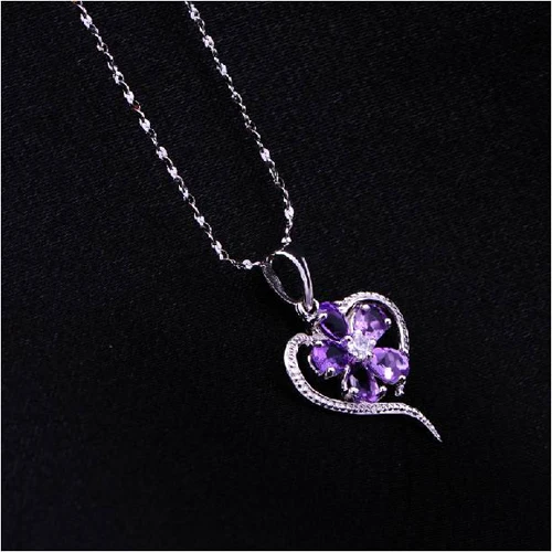 Колье ожерелье QI Xuan_Purple камень кулон сердце Necklaces_Real Necklace_Quality Guaranteed_Manufacturer непосредственно продаж