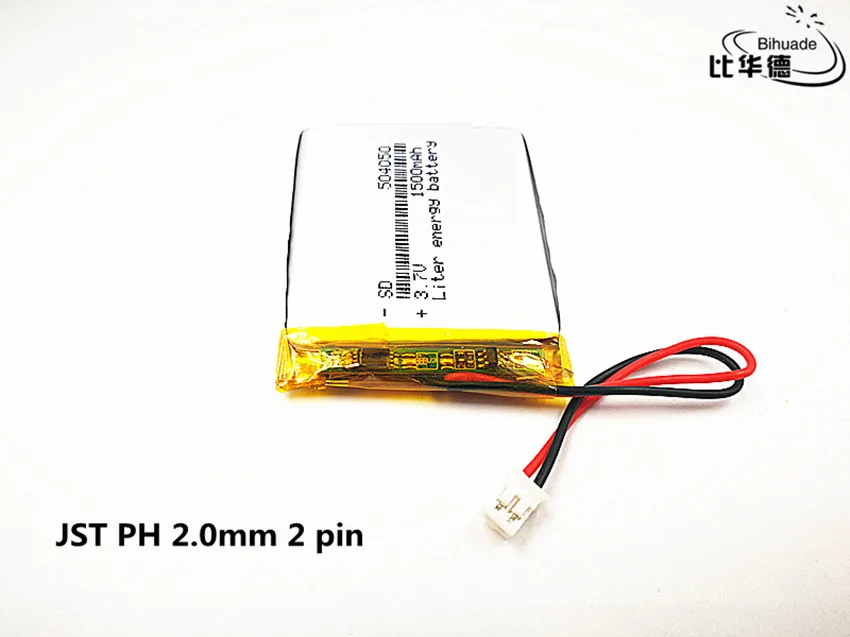 JST PH 2,0 мм 2 pin хорошего качества 3,7 V, 1500 mAH, 504050 полимерный литий-ионный/литий-ионная аккумуляторная батарея для игрушка, портативное зарядное устройство, gps, mp3, mp4