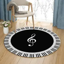 Ретро клавиши пианино 120 см круглые ковры для Гостиная дома Коврики для спальных мультфильм ковер в детской комнате компьютерное кресло коврик