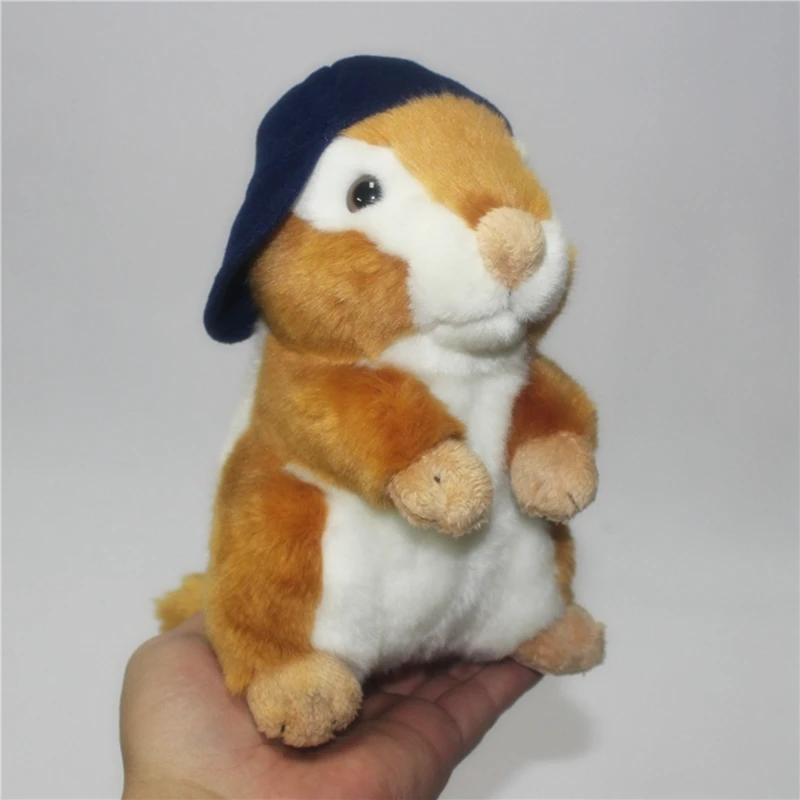 kawaii fashion realistic animal chipmunk plush doll mini animals Golden squirrel toy pet animal groundhog for kids gift 18cm DY50188(2)