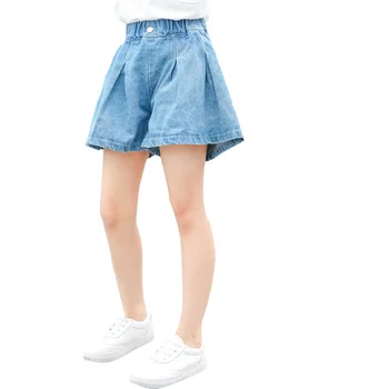 

Denim Shorts For Girls Kids Summer Jean Short Pants Children Casual Loose Bottom Clothes 4-14 yrs Teen Girl Hot Short Trousers