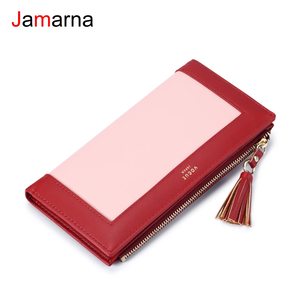 Длинный кошелек Jamarna с кисточкой Дамский бумажник из искусственной кожи на