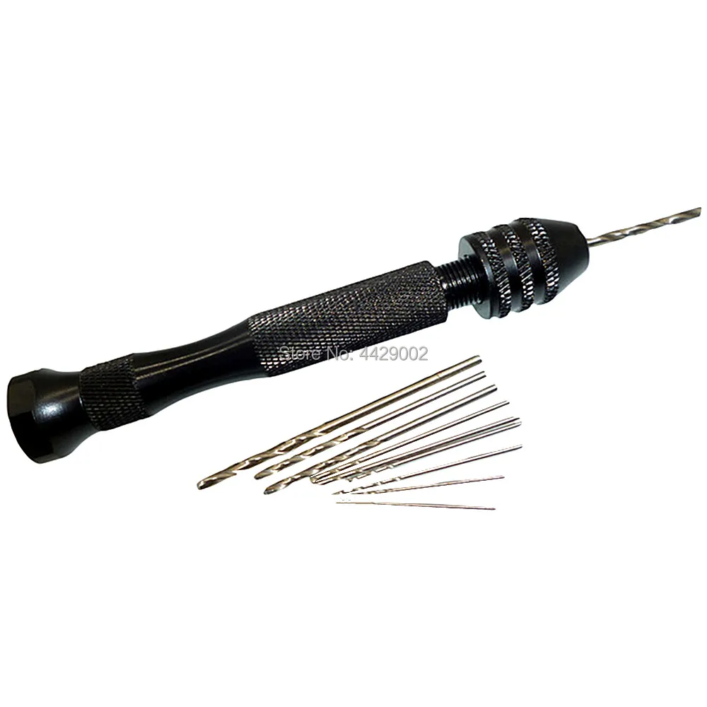 

10pcs Micro Twist Drill Bit 0.6mm 0.8mm 1.0mm 1.5mm 2.0mm + Hand Drill Keyless Chuck for Electronics Crafts Jewelry Watch Making