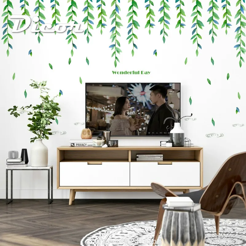 DICOR DIY лес стиль красивые листья креативный для домашнего декора Настенный стикер съемный декор для гостиной Adesivo де parede QT780