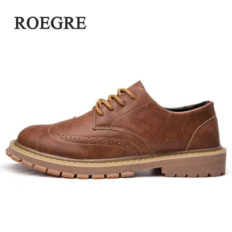 

ROEGRE Men Martin Boots Winter Leather Shoes Vintage Men Brand Luxury Waterproof Work Boots Men Italian Casual Mens Ankle Boots