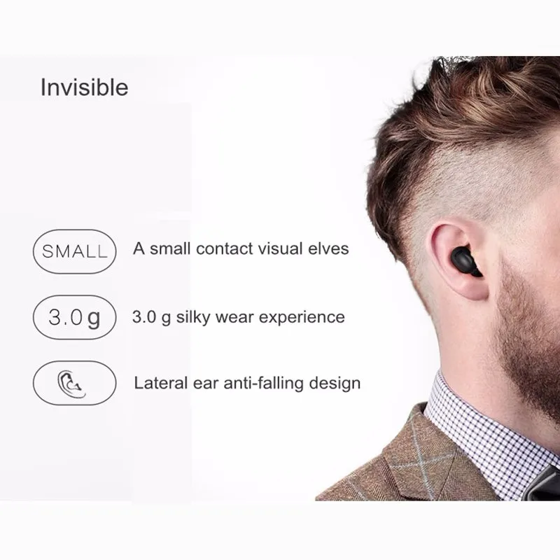 CUFOK Bluetooth наушники Беспроводные спортивные Мини невидимые Гарнитура для режима