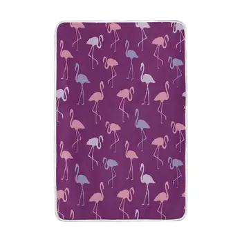 

Tropical Colorful Flamingo Bird Purple Blanket Soft Warm Cozy Bed Couch Lightweight Polyester Microfiber Blanket