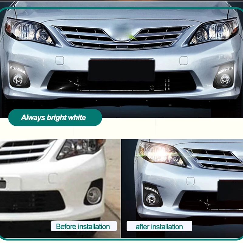 Hlxg 2 шт. дневные ходовые огни для Toyota Corolla 2011 2012 2013 12 В Автомобильные светодиодные