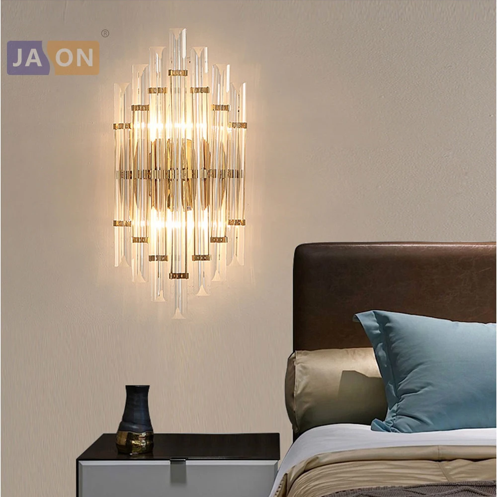 

LED Postmodern Iron Crystal Golden Clear LED Lamp LED Light Wall lamp Wall Light Wall Sconce For Bedroom Corridor