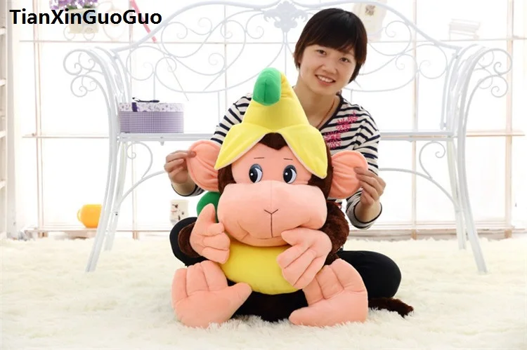 

about 55cm lovely banana monkey plush toy soft doll throw pillow birthday gift s0567